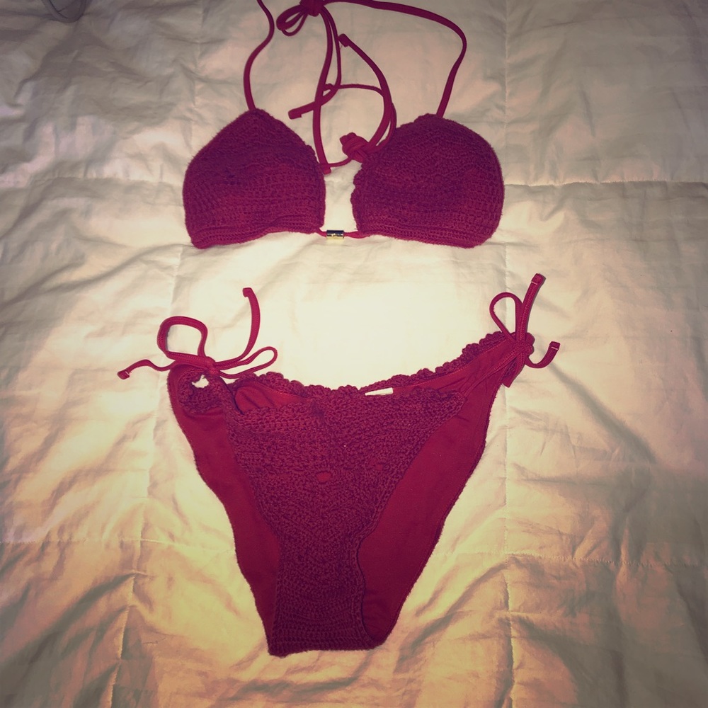 Gorgeous Red Crochet Bikini